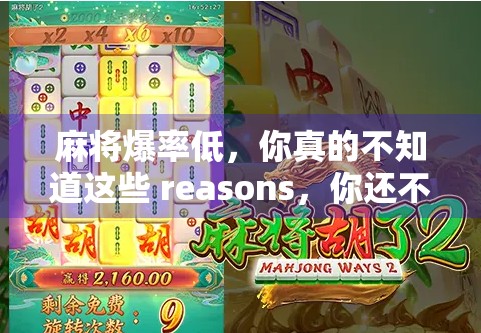 麻将爆率低，你真的不知道这些 reasons，你还不知道