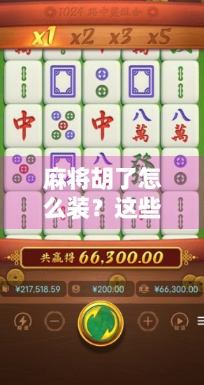 麻将胡了怎么装？这些变法你都懂吗？