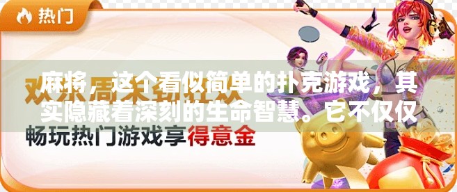 麻将，这个看似简单的扑克游戏，其实隐藏着深刻的生命智慧。它不仅仅是娱乐，更是一种对概率和策略的深刻理解。如果你对麻将充满好奇，那么这篇文章将带你走进这个古老的游戏世界，探索其背后的奥秘