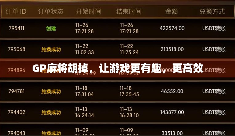 GP麻将胡掉，让游戏更有趣，更高效