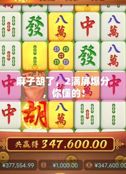 麻子胡了，2满屏爆分，你懂的！