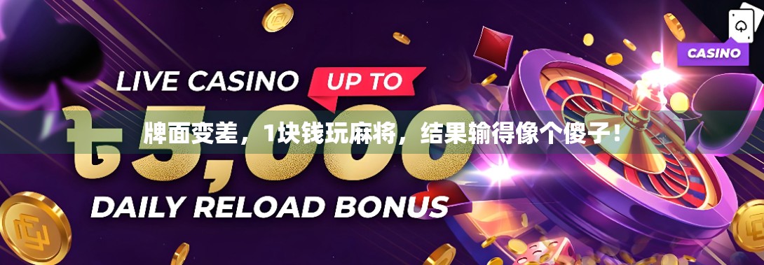 牌面变差，1块钱玩麻将，结果输得像个傻子！