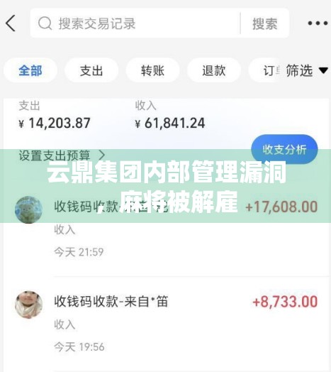 云鼎集团内部管理漏洞，麻将被解雇