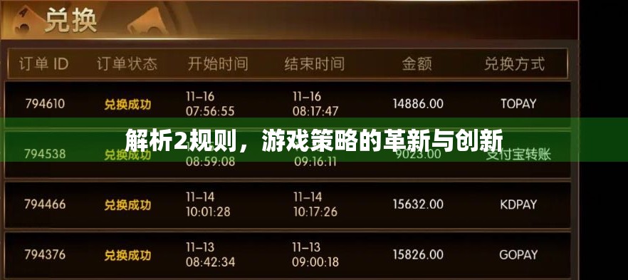 解析2规则，游戏策略的革新与创新