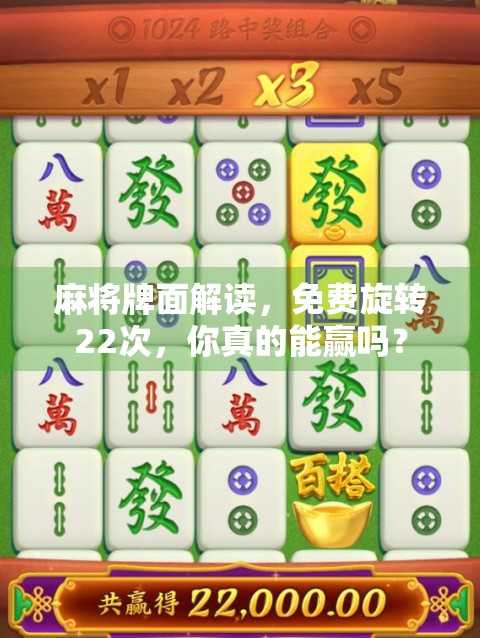 麻将牌面解读,免费旋转22次,你真的能赢吗? 麻将牌面解读,免费旋转22次,你真的能赢吗?