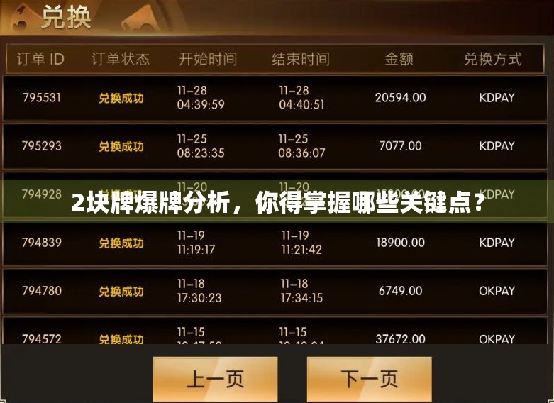 2块牌爆牌分析，你得掌握哪些关键点？